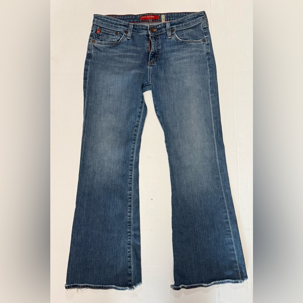 Big Star Flare Women's Casual Blue Jeans Distressed Made In USA 31S (0119) A7